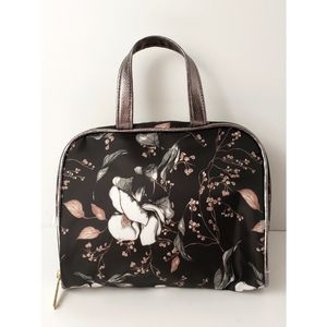 Black Floral Cosmetic Bag